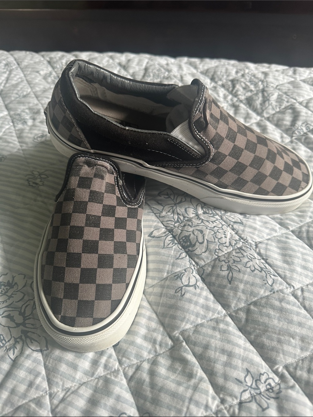 Vans Grey/Black Checkered Slip-On
